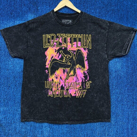 Led Zeppelin United States OF America 1977 Tour Rock T-shirt Size 1X - Picture 1 of 4